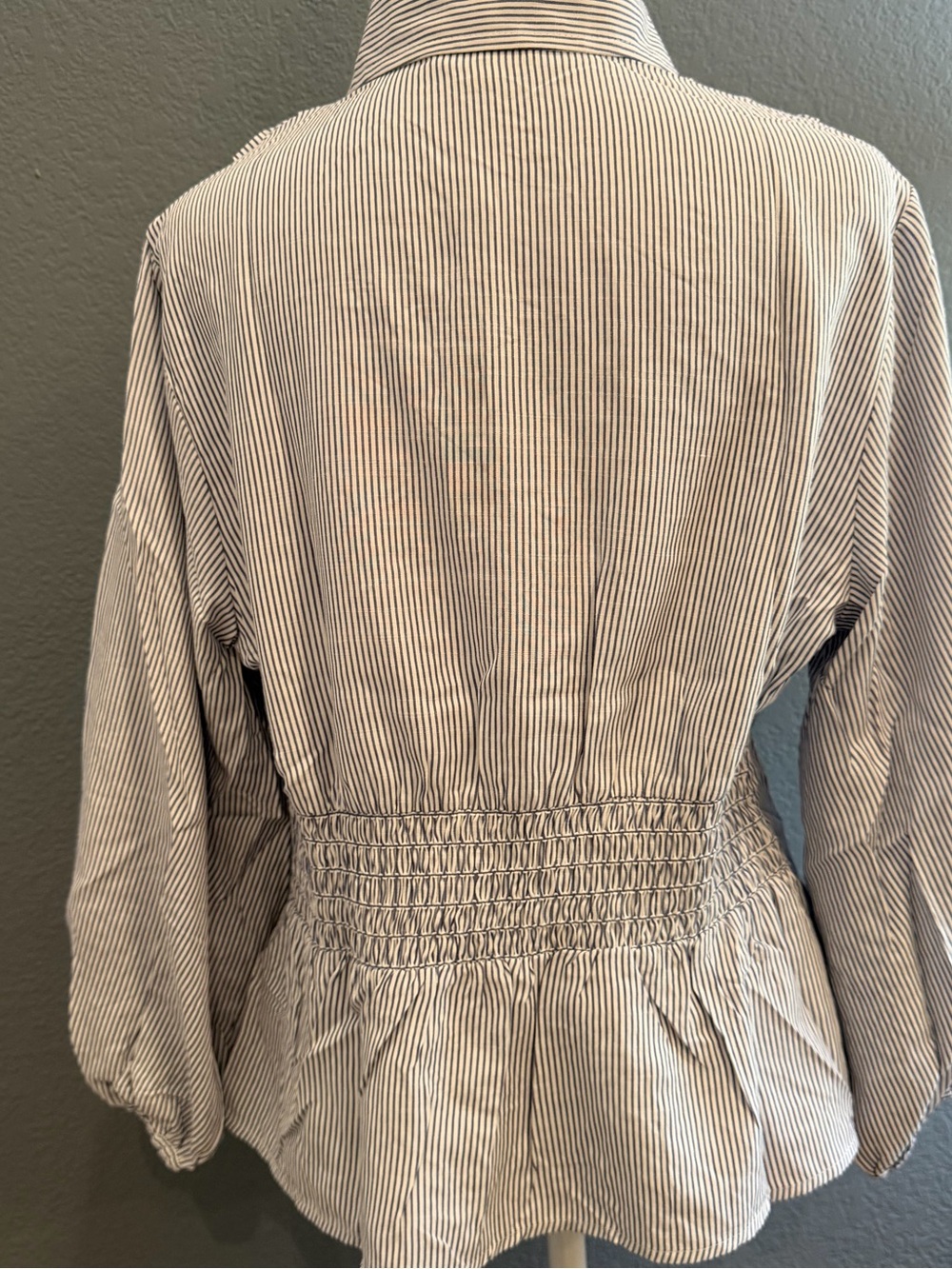 NWT Max Studio London Blue White Striped Tailored Blouse Small - Picture 5 of 5